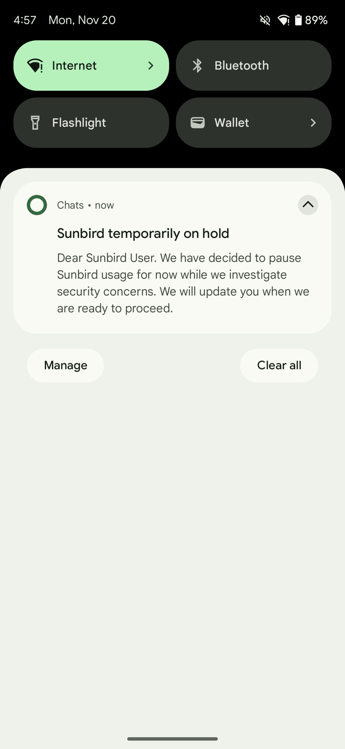 nothing chats notification screenshot