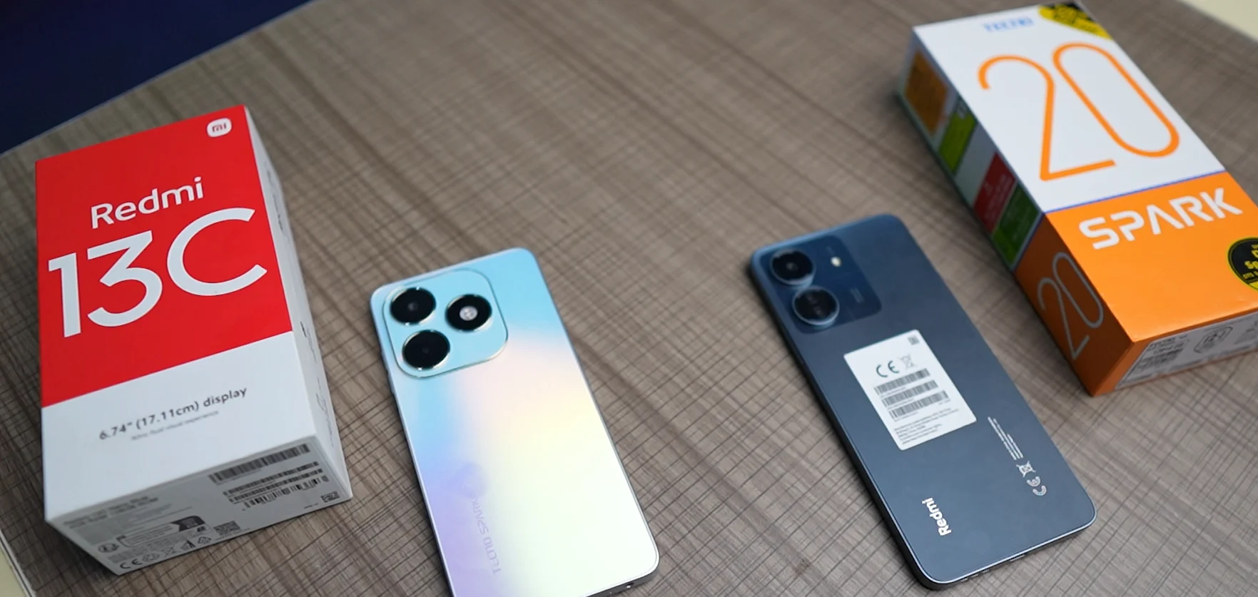 redmi 13c vs spark 20 unboxing