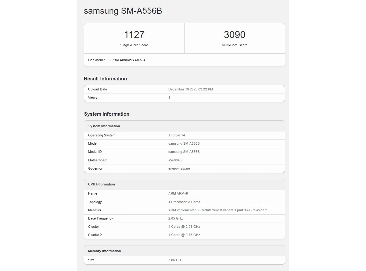 samsung galaxy a55 benchmark test