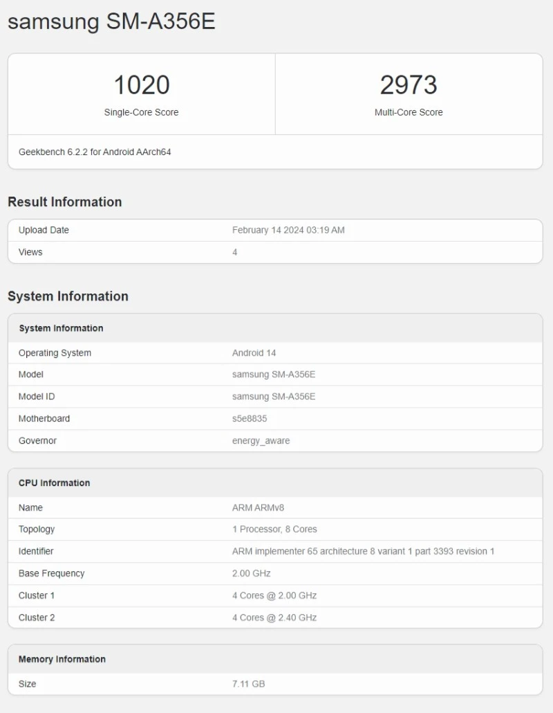 samsung galaxy a55 runs with exynos 1380