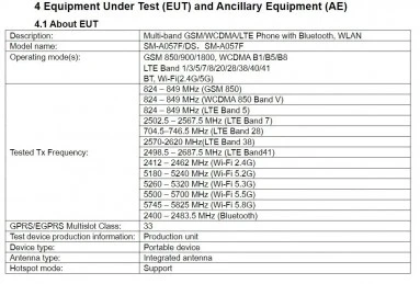 samsung galaxy fcc filing