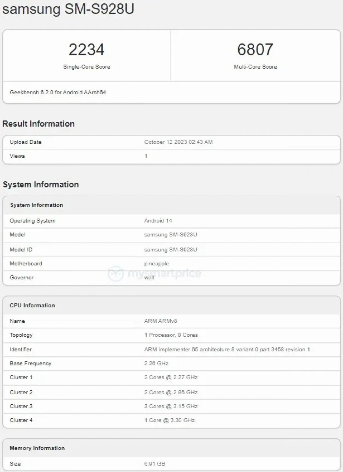 samsung galaxy s24 ulta spotted on geekbench