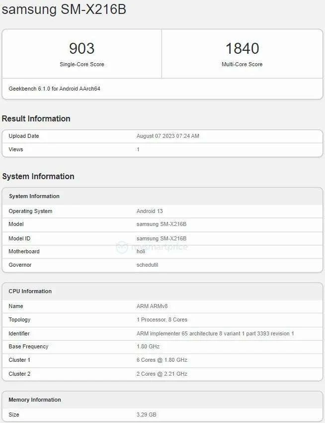 tab a9 benchmark