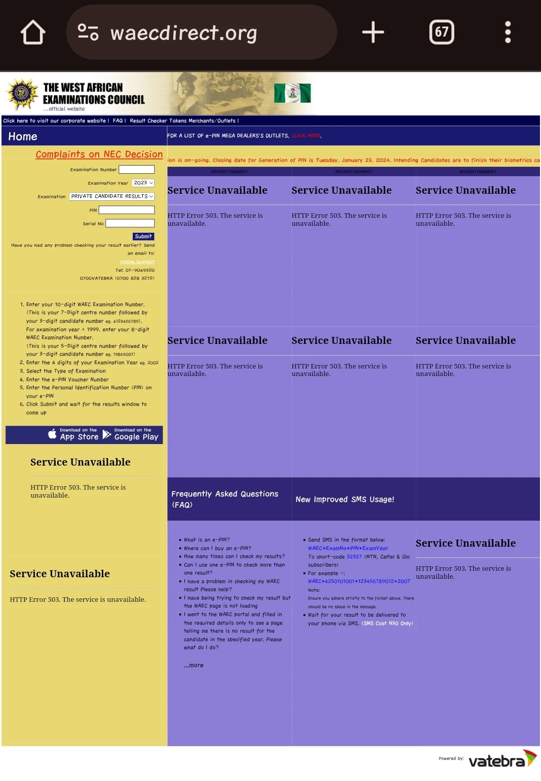 waec portal