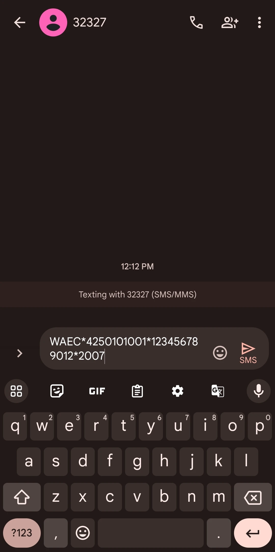 waec sms method