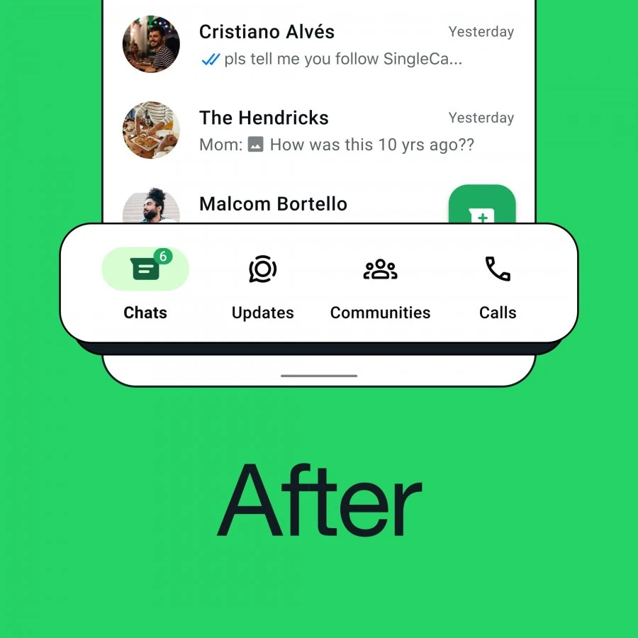 whatsapp after navigating buttons