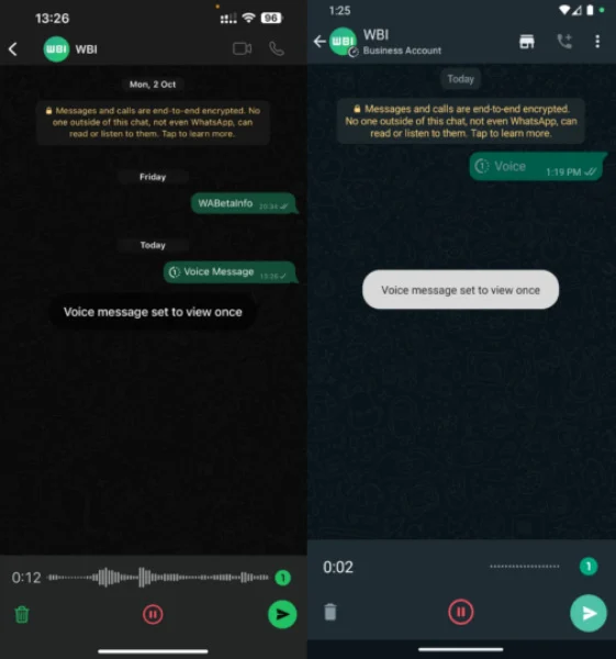 whatsapp self deleting audio message