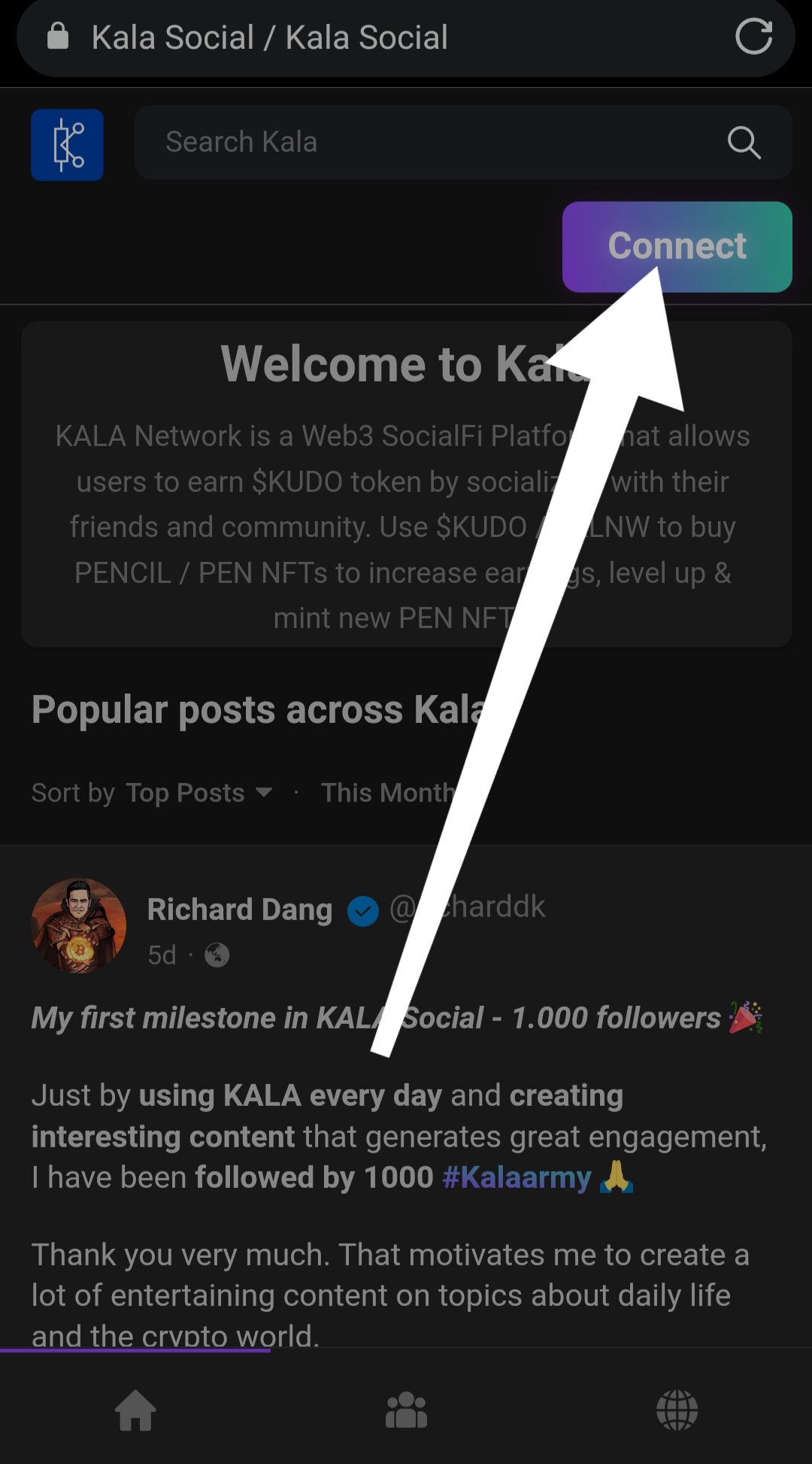 kala network signup process