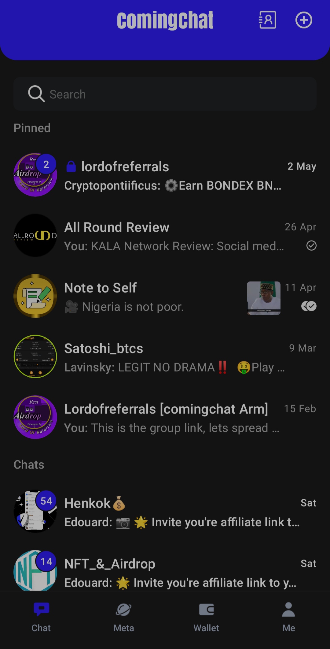 comingchat home