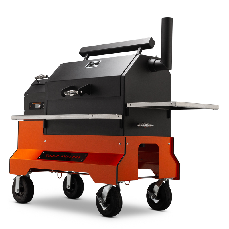 Yoder Smokers YS640s Pellet Grills with ACS on Competition Cart