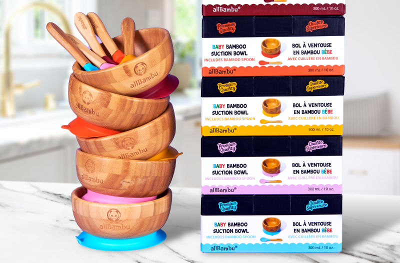 bamboo baby bowls with suction grip