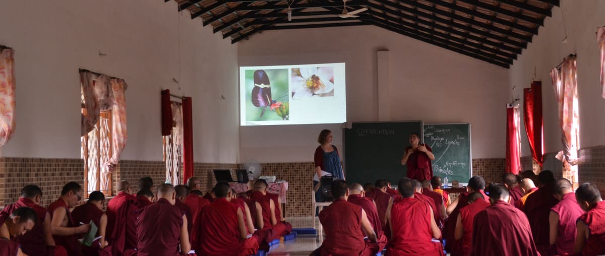 Teaching at Sera Jey Monastery, Bylakuppe, Karnataka, India