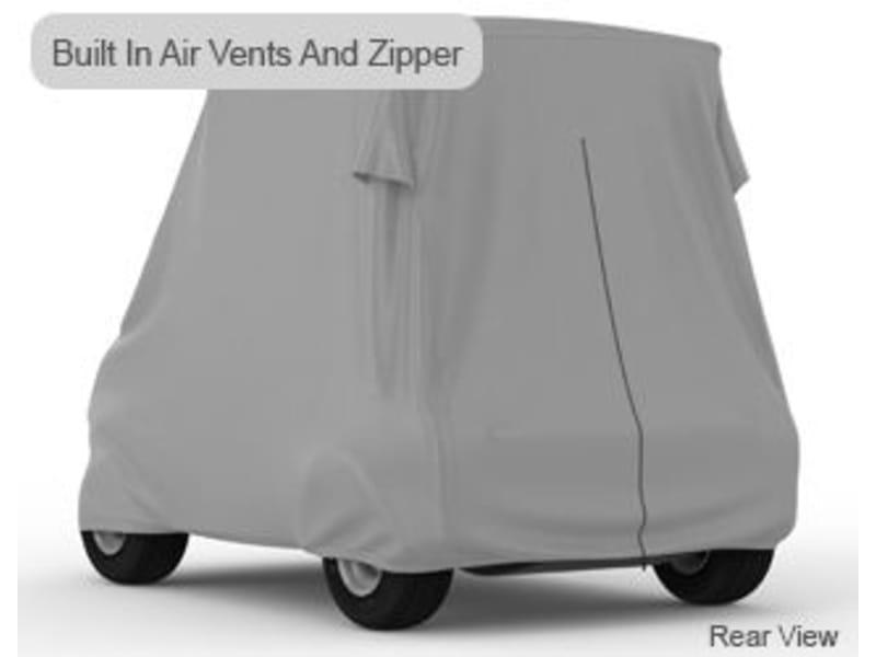 Weatherproof Shield Golf Cart Cover - grey-rear-view-320x250