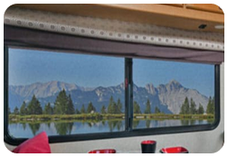 RV With EzSnap® Window Shades Closeup