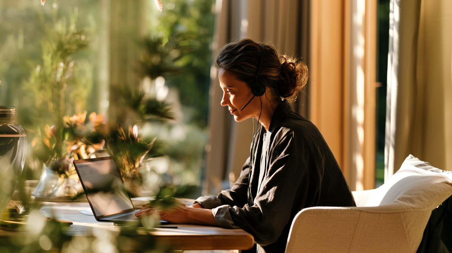 Live receptionist answering a business call