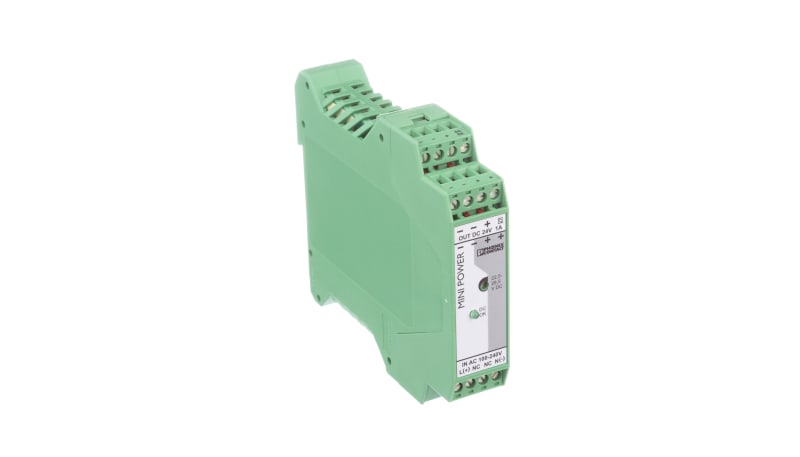 Phoenix Contact 2938840 Power Supply, DIN Rail Mount, 24V, 1A