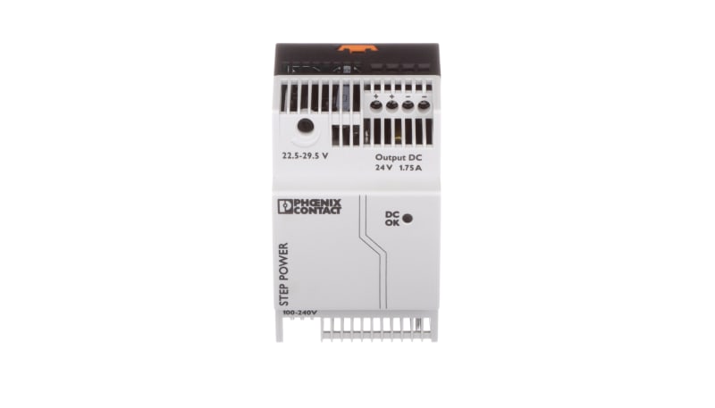 Phoenix Contact 2868648 Power Supply, DIN Rail Mount, 24V, 1.75A, Input ...