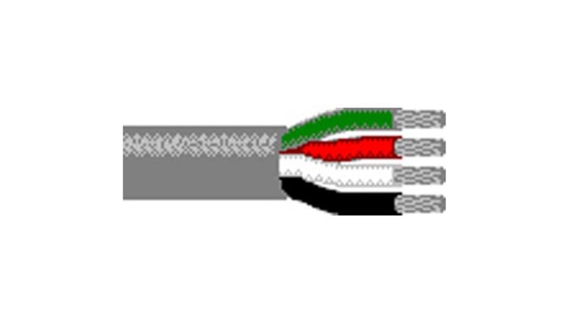 Belden 8489 0601000 Multiconductor Cable, 4C, 18AWG, 19x30, TC, PVC ins ...