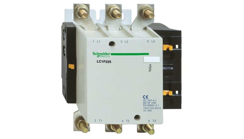 Schneider Electric LC1F225GD Contactors, LC1 3 Pole, 225 A, 125 VDC ...