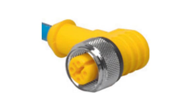 Turck WK 4.43T-8 Cordset, M12 Micro, Right Angle Female, 4 Wire, Single ...