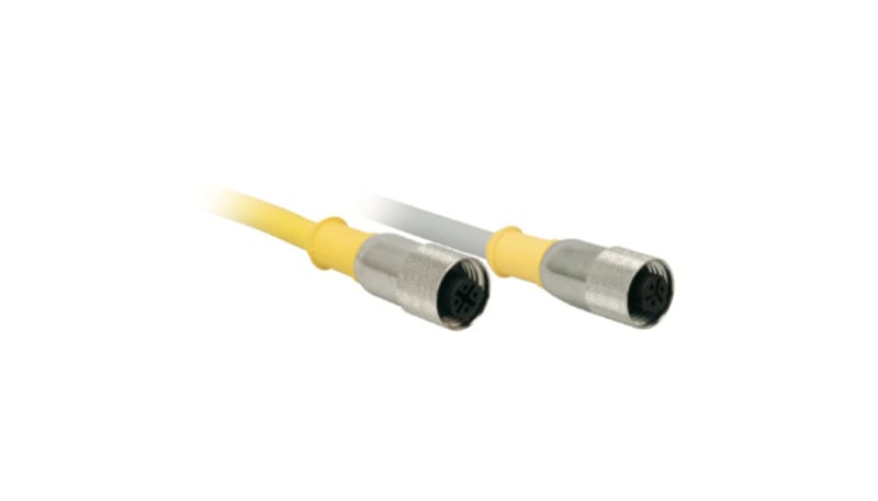 Turck KB 5T-2 Cordset, 1/2-20 UNF Str Female, Yellow, 2 m, 5 Wire, 4A ...