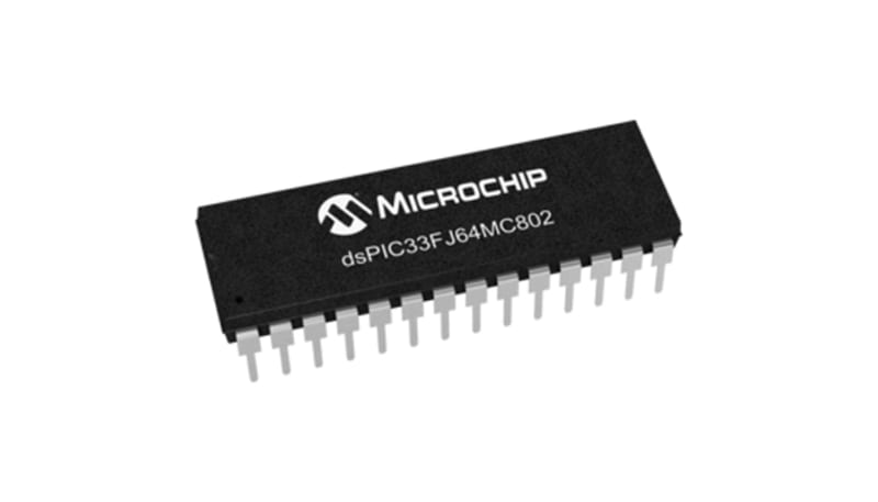 Microchip Technology Inc. DSPIC33FJ64MC802-I/SP 16-Bit DSC, 28LD,64KB ...