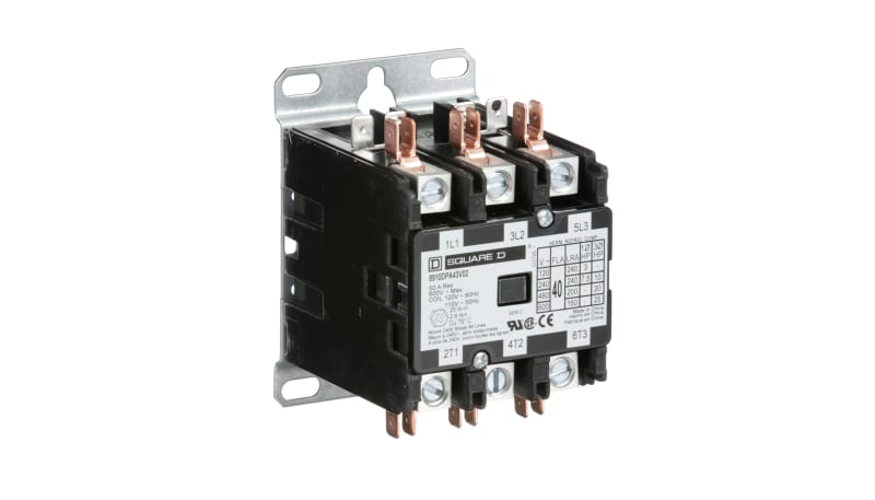 Square D 8910DPA43V02 Definite Purpose Contactor, 3 Pole NO, 40 A