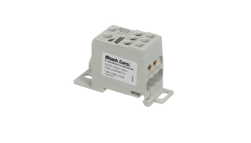 Altech Corp 38041 Power Distribution Block, 115 A, 600 VAC, 1 Input, 1 ...
