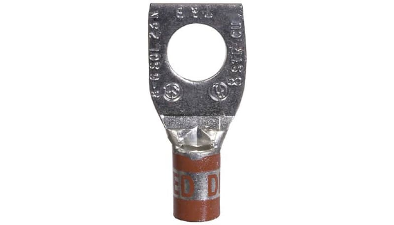 Rey Color-Keyed by ABB 54131 Copper One-Hole Lug 8 AWG 5/16