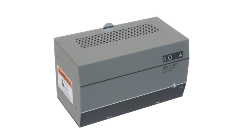 SolaHD SDU24-BAT Battery Pack, UPS, 24V, 10 Ah, Lead Acid, DIN Rail, w/1 ft Cable, SDU Series