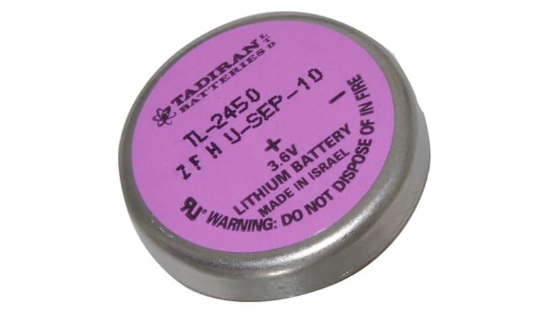 Tadiran TL-2450/P Battery, Non-Rechargeable, Coin/Button, Lithium