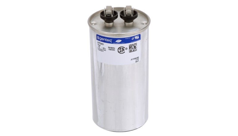 CAPCOM, formerly Genteq 27L1629 Capacitor, Cap 70uF, Motor Run, 440VAC ...