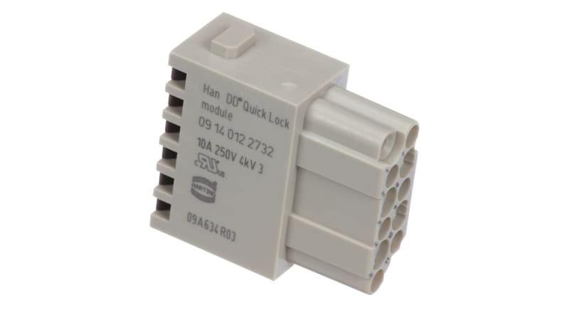 HARTING 09140122732 Conn Rect Female Polycarbonate 12 250V Han Quick ...