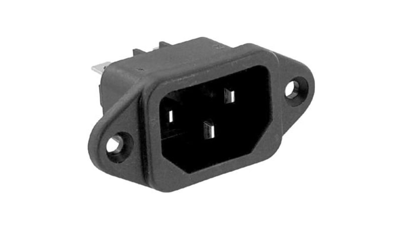 うー Volex Power Cords 17252A 0 B1 IEC Plug, 10 A, 250 VAC, Solder or