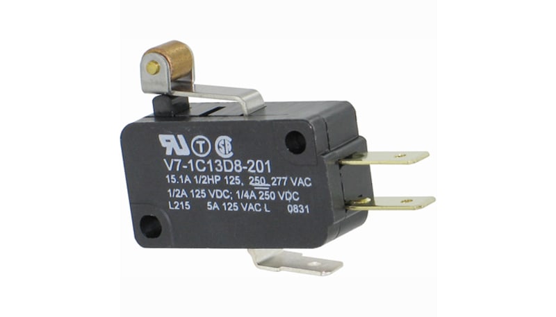 Honeywell V7-1C13D8-201 SPDT Roller Lever Microswitch 15 A, V7 Series