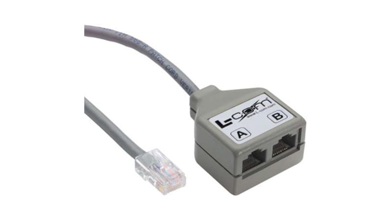 L-com ECS204-1 Y-Adapter, Modular, USOC-8 x2, 8 Cond, 10