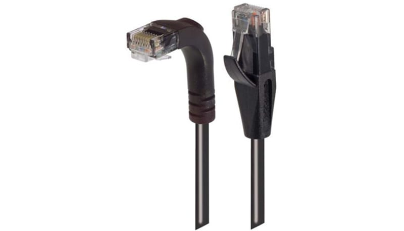 L-com TRD815RABLK-10 Category 5E RA Patch Cable, RA Right Exit/RA Down ...