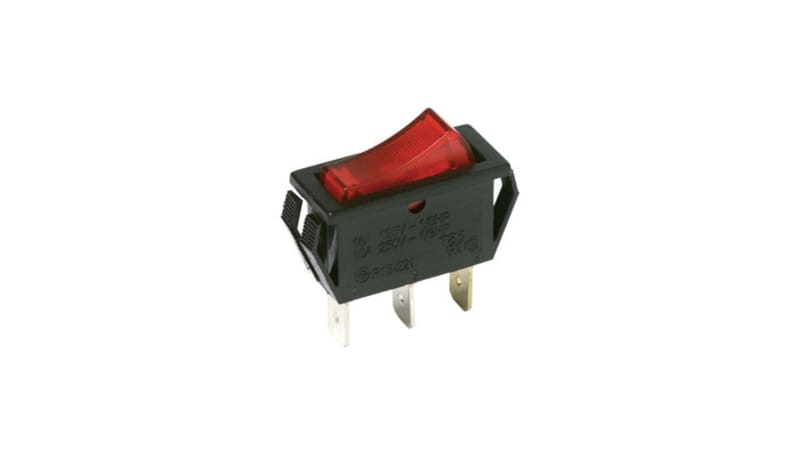 C&K CM101J12S205QA Switch, Rocker, SPDT, ON-NONE-ON, Black Actuator, No ...
