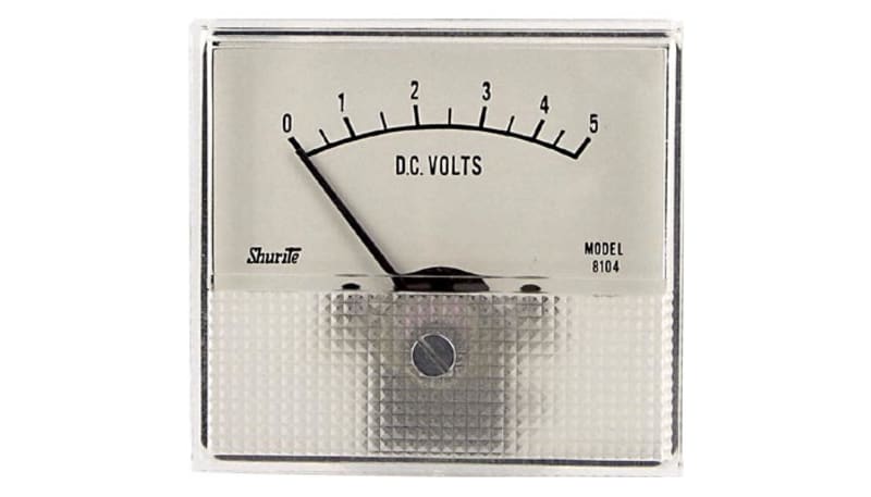Shurite 8104Z Panel Meter,Volt,Elec,Analog,Range 0-5VDC,Dim 2.53