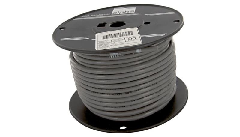 Alpha Wire 5116C SL005 Multiconductor, 6C, 24AWG, Stranded, Foil/Braid ...