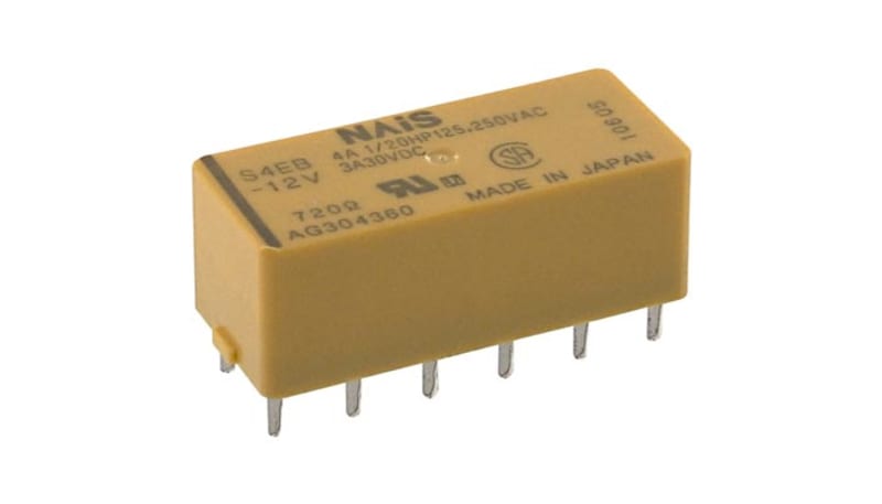 Panasonic Electronic Components S4EB-12V Relay, 4 A (AC), 3 A (DC) (Max ...