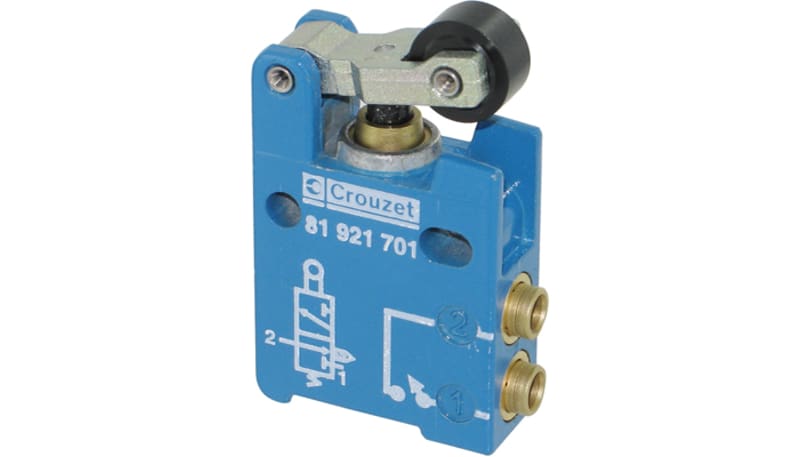 Crouzet 81921701 Pneumatic Miniature Position Detector, NC, Lever