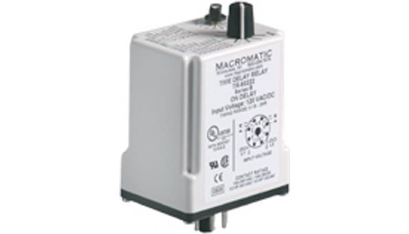 Macromatic TR-60222 Relay, 10 A, 0.50 to 2.0 sec., On Delay, Knob, 0.1 ...