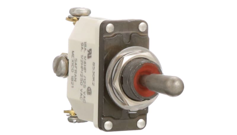 Safran Electrical & Power 8530K2 Switch, Toggle, 1 Pole, (ON)-OFF