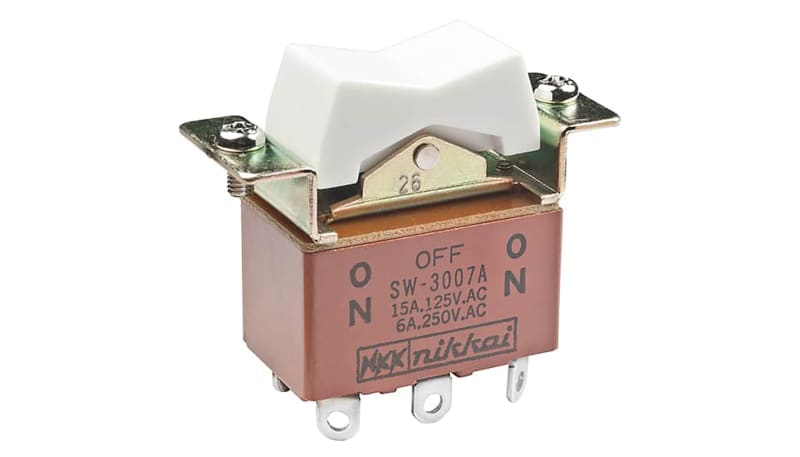 NKK Switches SW3007A Rocker Switch,DPDT,ON-OFF-ON,Dust Proof,White ...