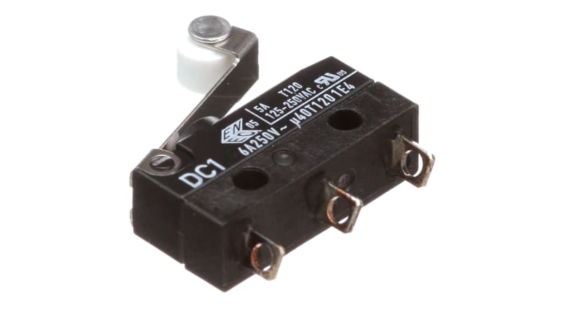 ZF Electronics DC1C-A1RB Switch,Snap Action,SPDT,NO/NC,IP67,Roller