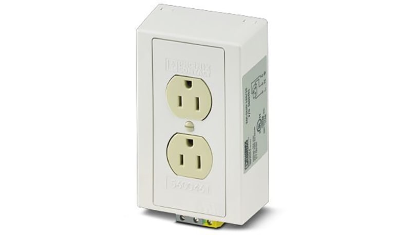Phoenix Contact 5600525 Power Outlets, Rail Mounted Service Dual Outlet ...