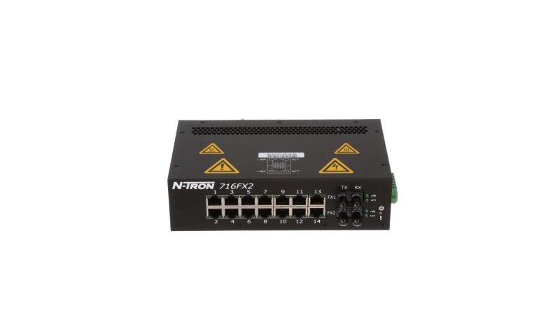 Red Lion Controls 716FX2-ST Ethernet Switch, Managed, 16 Port, 14