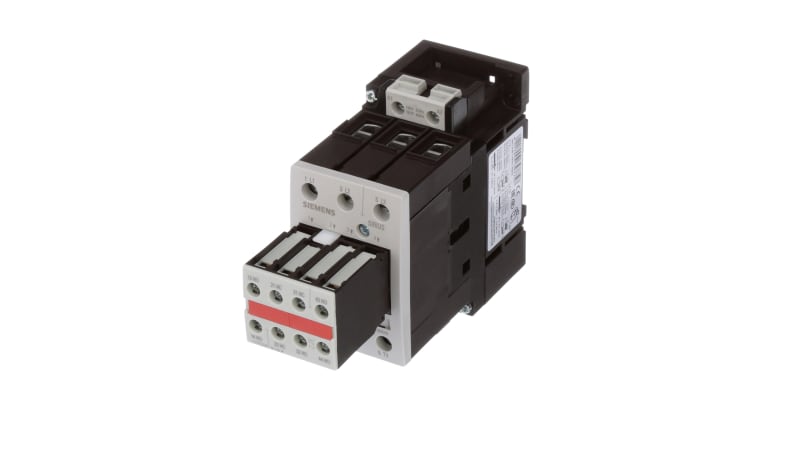 Siemens 3RT10361AK643MA0 Sirius 3RT 3 Pole Contactor, 50 A, 22 kW, 120 ...