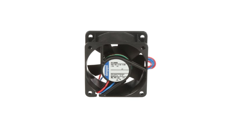 ebm-papst 614NHHR DC Fan, 24V, 60x60x25mm, 33CFM, 41dBA, 2.9W